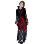 Girls Vampire Costume Red Black Dress Halloween Masquerade Party Scary Performance Cosplay Costumes