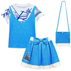 Girls Zombies Cosplay Costume Kids A-Li Tees Skirt Suit with Bag and Wig for Age 3-8Y