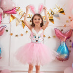 Easter Bunny Dress Girls Cute Rabbit Backless Dress with Headband Lovely Party Tutu Dress