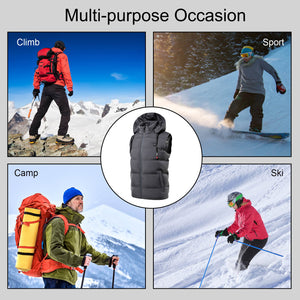 Heated Vest for Men Rechargeable Lightweight Heated Jacket with Detachable Hood Heating Vest for Hiking
