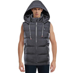 Heated Vest for Men Rechargeable Lightweight Heated Jacket with Detachable Hood Heating Vest for Hiking