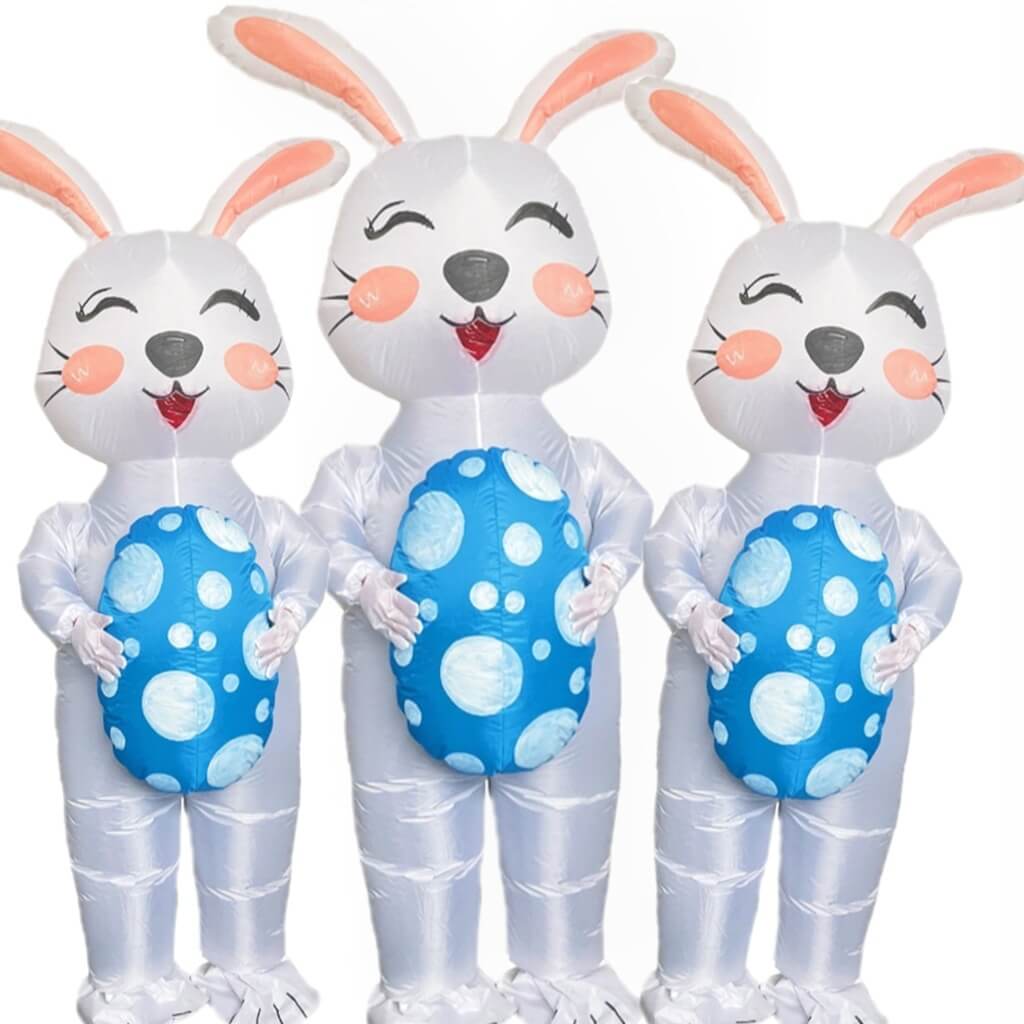 Inflatable Bunny Costume Adult Easter Rabbit Costume Unisex Air Blow-up Fancy Easter Cosplay Costume