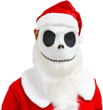 Jack Mask with Santa Hat White Beard Funny Christmas Mask for Teens Adult