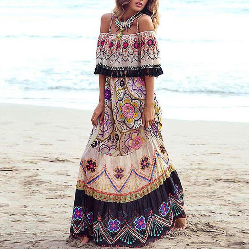 Floral Print Off Shoulder Ruffle Trim Cami Dress