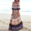 Floral Print Off Shoulder Ruffle Trim Cami Dress