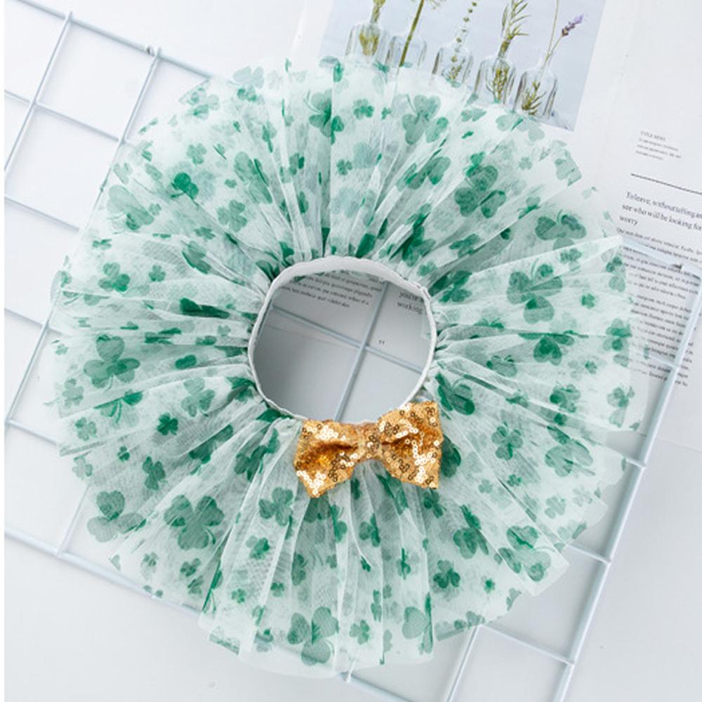 Baby Girl 1st St Patrick's Day Outfit Romper Flower Tutu Skirt and Headwear Suit