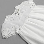 Grils Short Sleeve Graduation Dress Cute White Princess Dresses