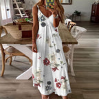 Floral & Geometric & Star and Moon & Leaf & Feather Print Cami Maxi Dress