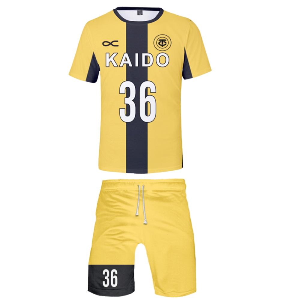 Kids Aoashi Soccer Jerseys Yellow T-shirt and Shorts 2pcs Suit Sport Uniform Set for Boys and Girls