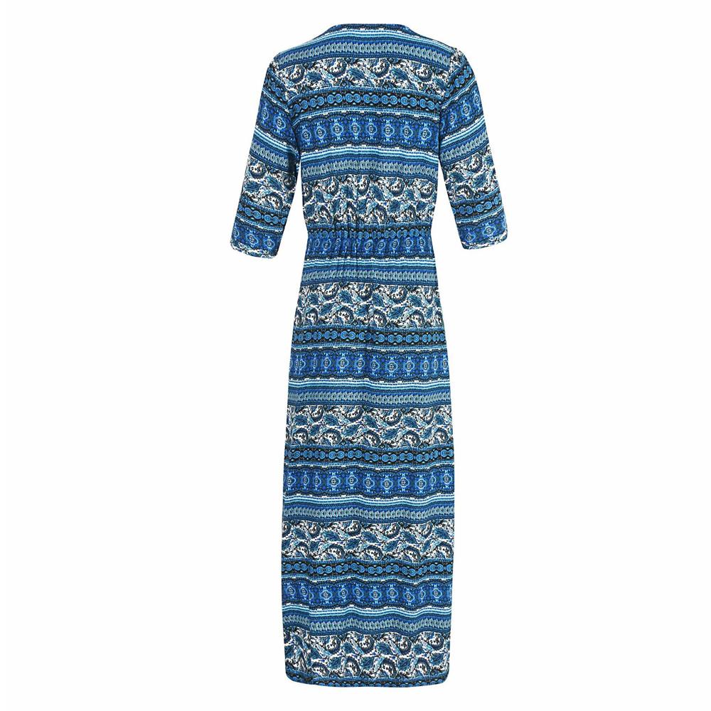 Floral Print Half Sleeve Button Front Tie Waist Split Thigh Dress
