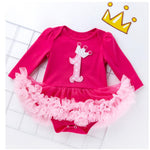 1st 2nd Baby Girls Birthday Party Outfit 4pcs Long Sleeve Clothing Set