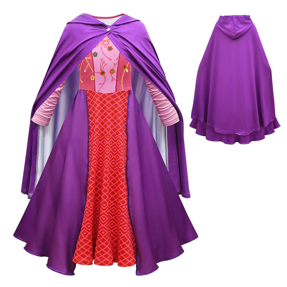 Sarah Sanderson Costume Halloween Witch Cosplay Suit Hocus Pocus Sanderson Sister Outfit