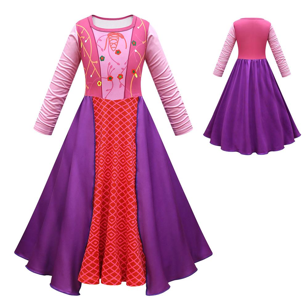 Sarah Sanderson Costume Halloween Witch Cosplay Suit Hocus Pocus Sanderson Sister Outfit