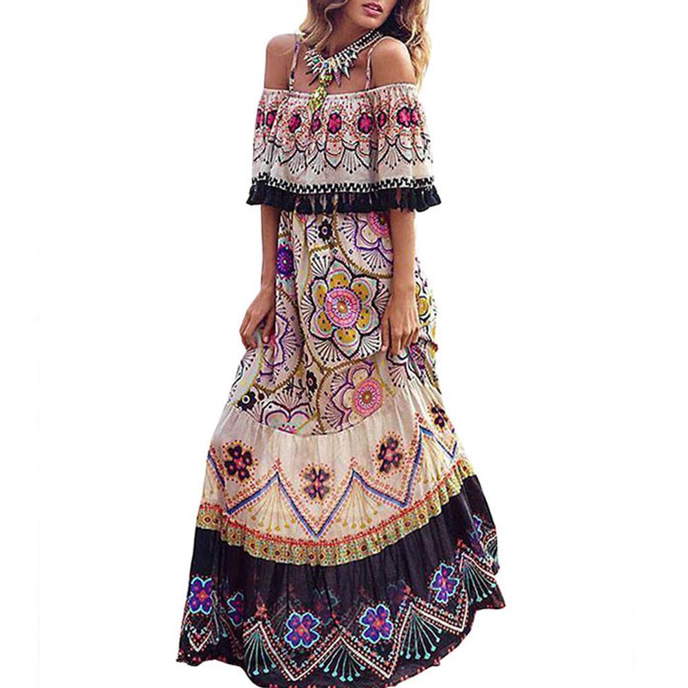 Floral Print Off Shoulder Ruffle Trim Cami Dress