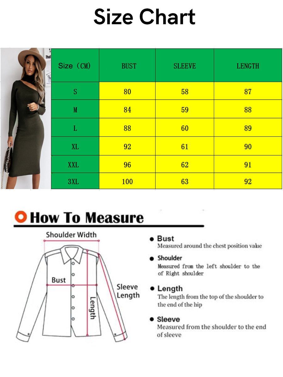 Three Colors High Neck Cut Out Shoulder Long Sleeve Midi Dress