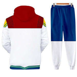 Kids Adult Hero Hooded Sweat Suit Unisex Hoodie Pants Full Set for Halloween Cosplay