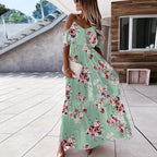 Allover Floral Print Ruffle Trim Flounce Hem Cami Dress