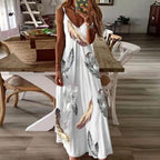 Floral & Geometric & Star and Moon & Leaf & Feather Print Cami Maxi Dress