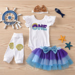 Baby Girls 1st Birthday Party Clothing Infant Priness Romper Skirt Leg Warmer Headband Full Set