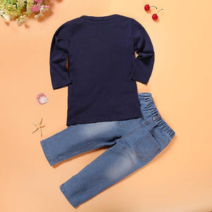 Kids Formal Suit Boys 3 Pcs T-shirt Jeans Outfit Full Set Baby Boys Clothes