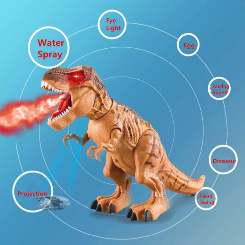 18in Dinosaur Toy Walking Spray Lay Eggs T-Rex With Light and Sound