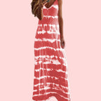 Striped Print Round Neck Maxi Cami Dress