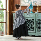 Embroidery Floral Tulle Pageant Dress Flare Long Sleeve Prom Evening Dresses