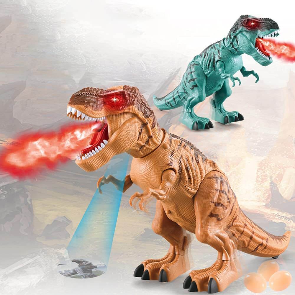 18in Dinosaur Toy Walking Spray Lay Eggs T-Rex With Light and Sound