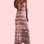 Striped Print Round Neck Maxi Cami Dress