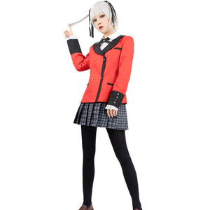Women Kirari Momobami Cosplay Costume Teens School Uniform Gambler Outfit