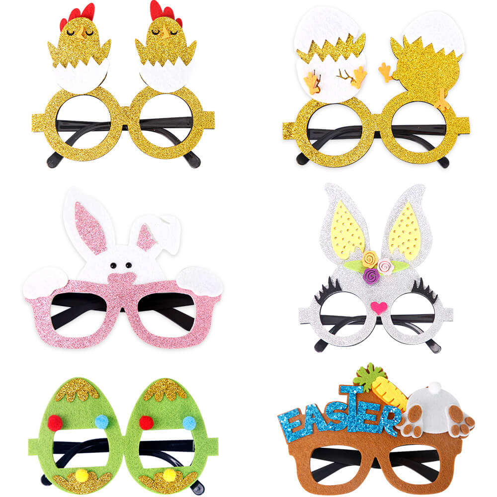 Kids Bunny Glasses 6pcs Hatching Eggs Easter Eyeglasses for Party Supplies Easter Chick Glasses