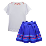 Girls Luisa Madrigal White T-shirt Blue Skirt Suit Party Carnival Hallowen Costume for Kids Age 2+