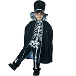Boys Girls Halloween Scary Skeleton Suit Kids Skull Role Play Costume Corpse Bride Fancy Dress