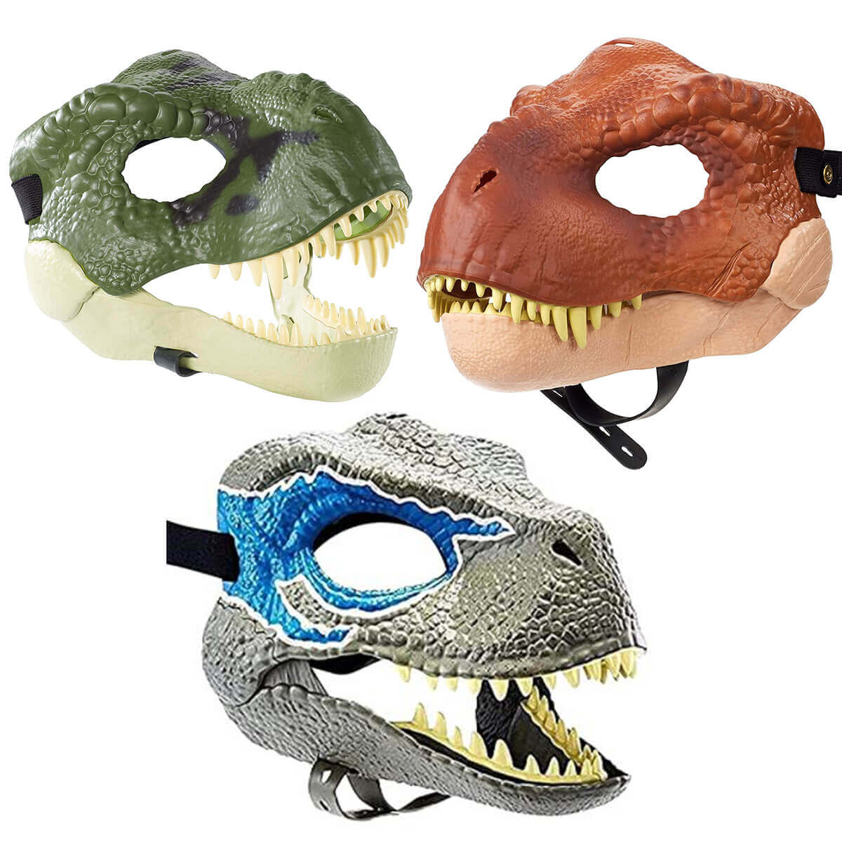Kids Adult Dinosaur 3D Mask Breathable Latex Full Head Mask for Halloween Party Cosplay
