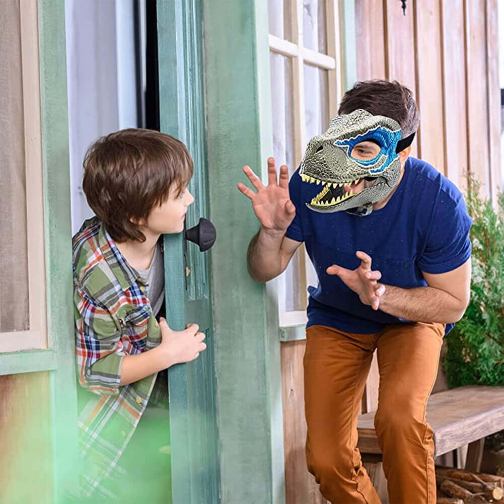 Kids Adult Dinosaur 3D Mask Breathable Latex Full Head Mask for Halloween Party Cosplay