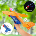 Airplane Launcher Toys 2 Flight Modes LED Foam Glider Kids Catapult Plane for Boys and Girls