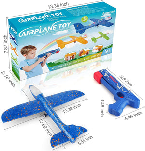 Airplane Launcher Toys 2 Flight Modes LED Foam Glider Kids Catapult Plane for Boys and Girls