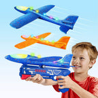 Airplane Launcher Toys 2 Flight Modes LED Foam Glider Kids Catapult Plane for Boys and Girls