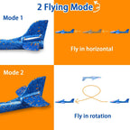 Airplane Launcher Toys 2 Flight Modes LED Foam Glider Kids Catapult Plane for Boys and Girls