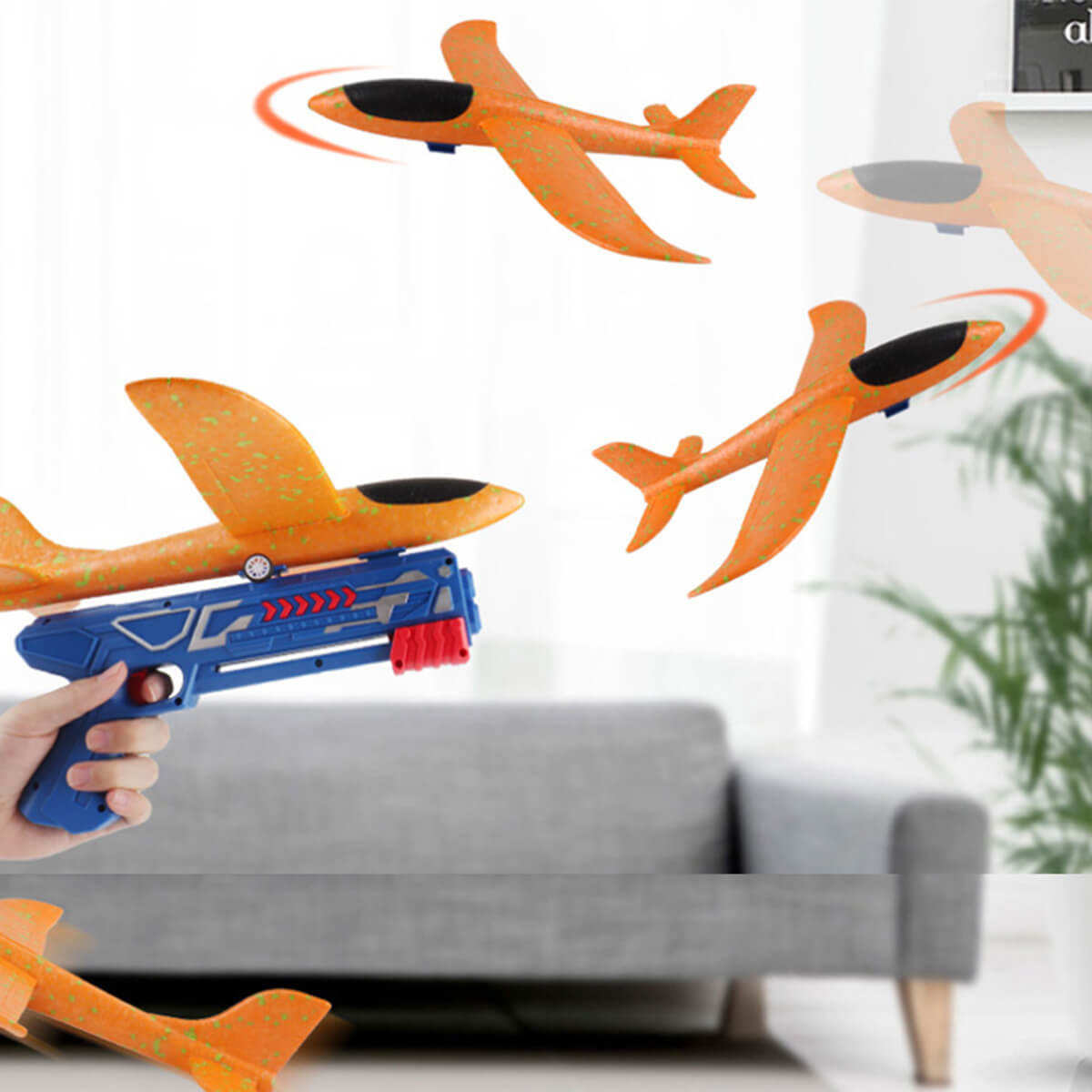 Airplane Launcher Toys 2 Flight Modes LED Foam Glider Kids Catapult Plane for Boys and Girls