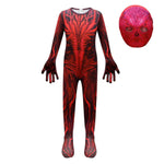 Boys Girls Demogorgon Monster Jumpsuit Unisex Cosplay Costume with Helmet Gloves and Feet Cover for Halloween Carnival