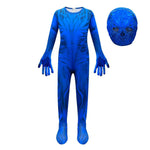 Boys Girls Demogorgon Monster Jumpsuit Unisex Cosplay Costume with Helmet Gloves and Feet Cover for Halloween Carnival