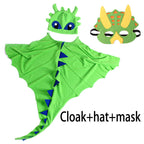 Kids Dragon Costume 3PCS Cloak Hat and Mask Dinosaur Cosplay Costume