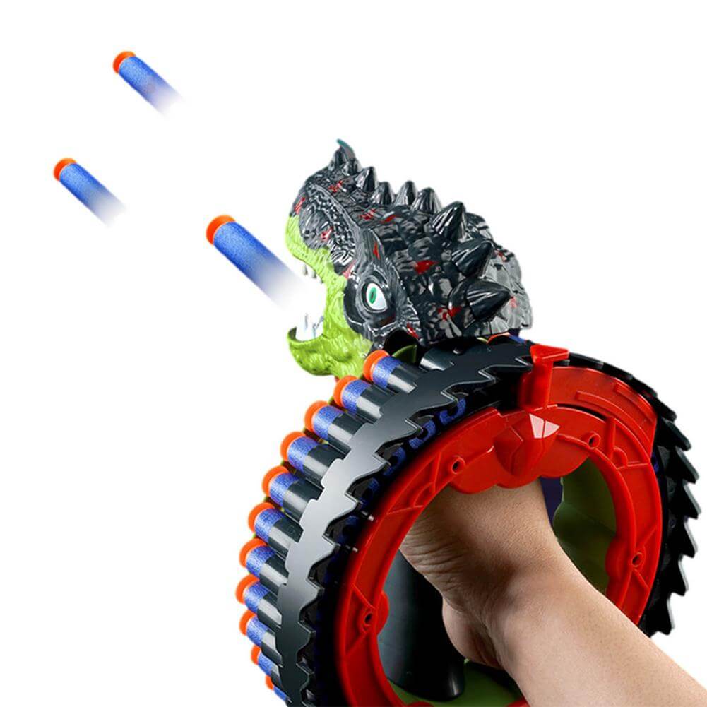 Kids Dinosaur Dart Shooting Toy with Soft Bullets High Capacity Electric Blasting Toy Gun