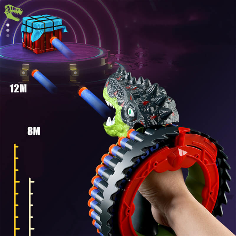 Kids Dinosaur Dart Shooting Toy with Soft Bullets High Capacity Electric Blasting Toy Gun