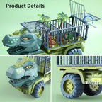 Kids Dinosaur Transport Car Carrier Truck with 3 Dino Toys Friction Powered Dinosaur Set for Boys Girls