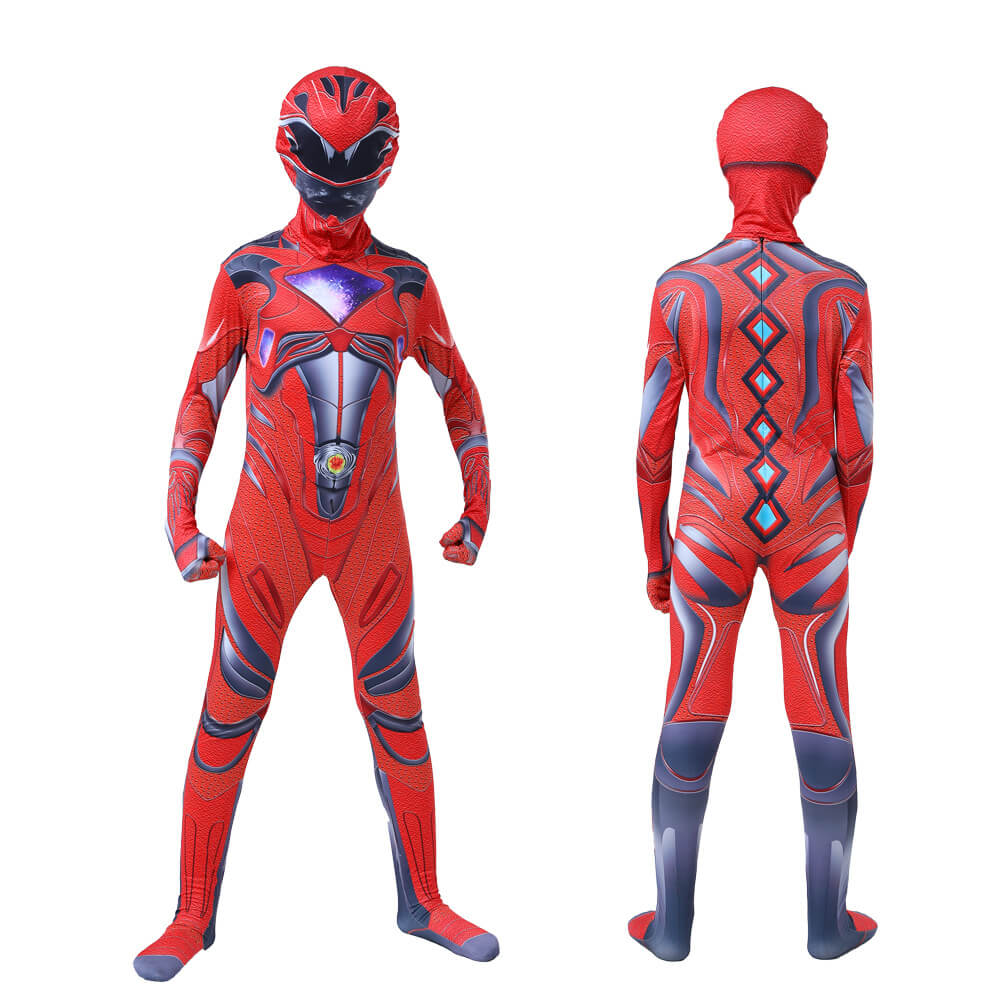 Boys Girls Dragon Rangers Costume Power Ranger Halloween Cosplay Outfit Helmet Full Set for Age 2-14