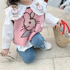 Kids Easter Costume Bunny Short sleeve Sweater and Shirt 2pcs Clothes Set Girls Cute Bunny Outfit