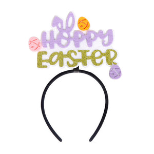 Kids Easter Headband 4pcs Eggs Rabbit Chick Hairband Colorful Hair Hoop for Easter Party Favors