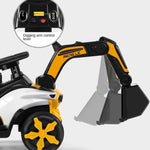 Kids Electric Ride-on Excavator Boys Gilrs Outdoor Digger Truck With Helmet, Power Digger and Light